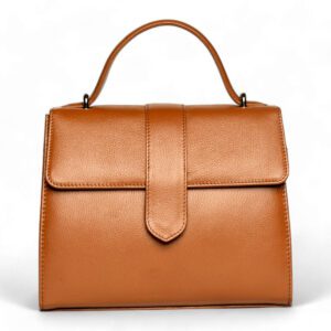 BIS00005 Classic Tan Structured Top-Handle Bag