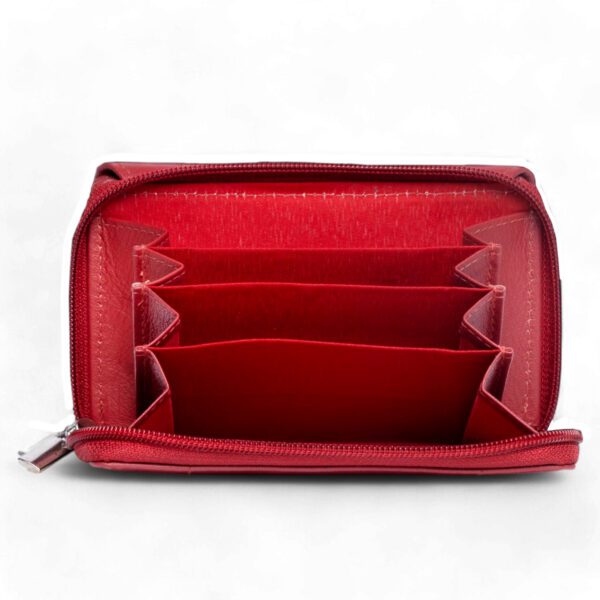 Long Leather Wallet – Ruby Red - Image 2
