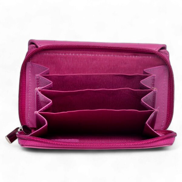 Long Leather Wallet – Fuchsia Pink - Image 2