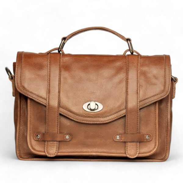 Vintage Tan Leather Satchel