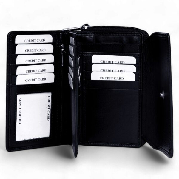 Long Leather Wallet – Turquoise Blue - Image 3