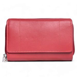 Long Leather Wallet – Ruby Red