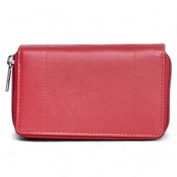 Long Leather Wallet – Ruby Red - Image 4