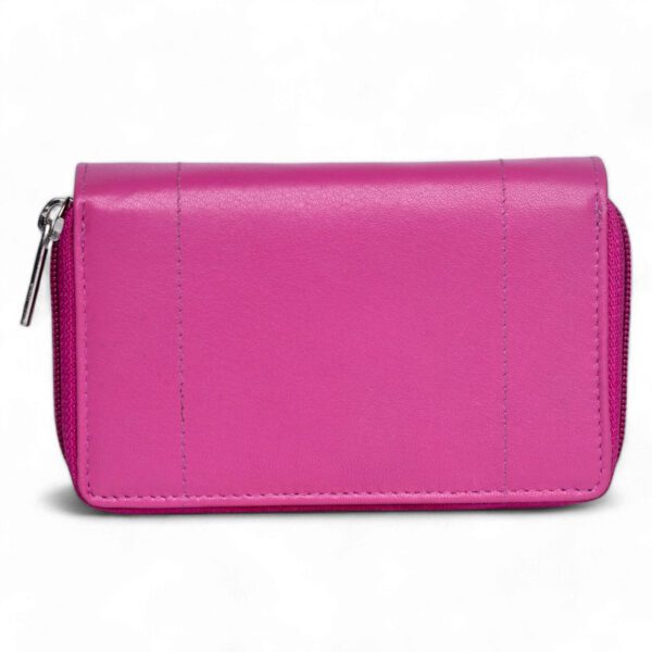 Long Leather Wallet – Fuchsia Pink - Image 4